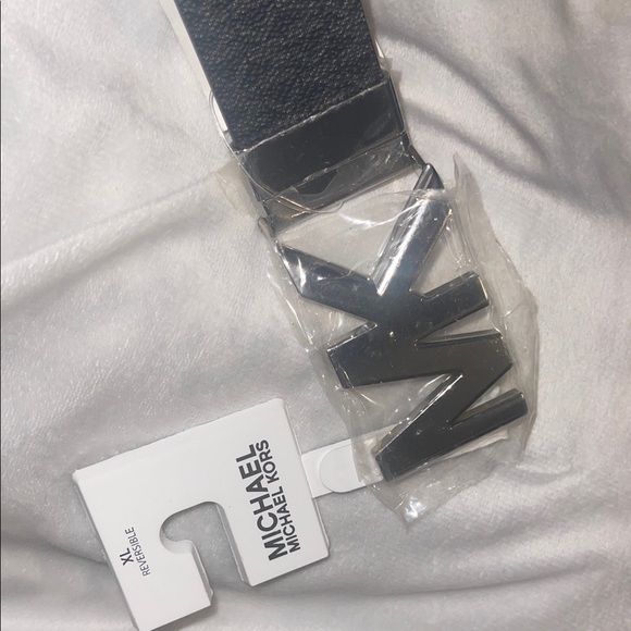 MICHAEL Michael Kors Black Belt with Silver Logo main image 6
